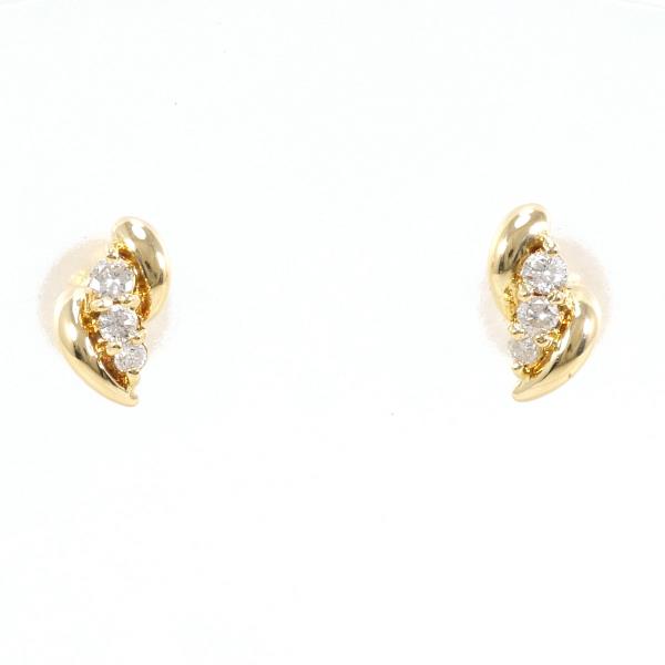 K18 Yellow Gold Diamond Earrings 0.04ct in Excellent Condition