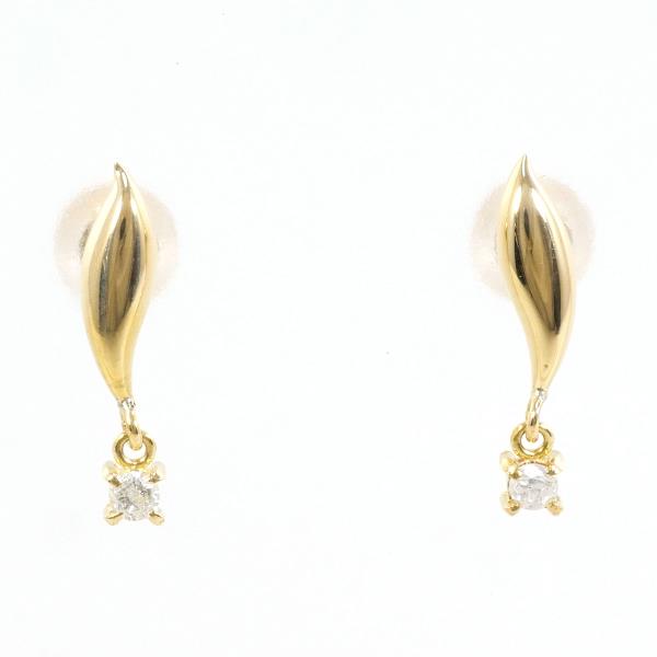 K18 Yellow Gold Diamond Earrings in Pristine Condition