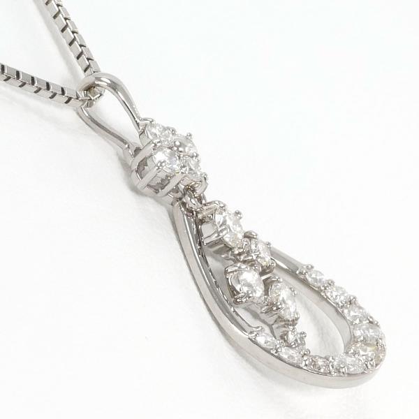 K18 White Gold Diamond Necklace 0.60ct in Pristine Condition