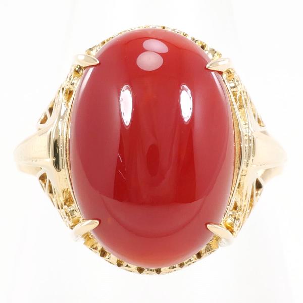 K18 Yellow Gold Coral Ring 13