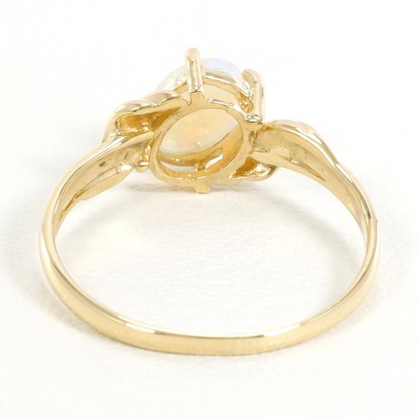 18K Yellow Gold Opal Ring Size 13.5