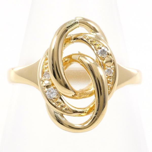 K18 Yellow Gold Diamond Ring in Excellent Condition