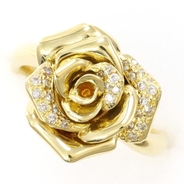 K18 Yellow Gold Diamond Ring 13号 in Excellent Condition