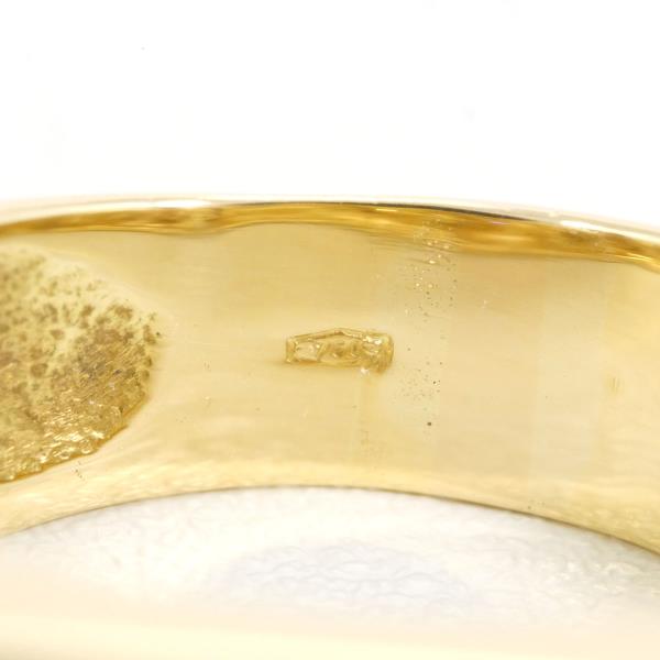 K18 Yellow Gold White Gold Diamond Ring 18号 in Excellent Condition