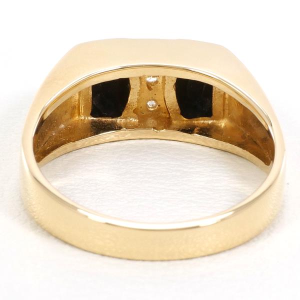 K18 Yellow Gold Onyx Diamond Ring