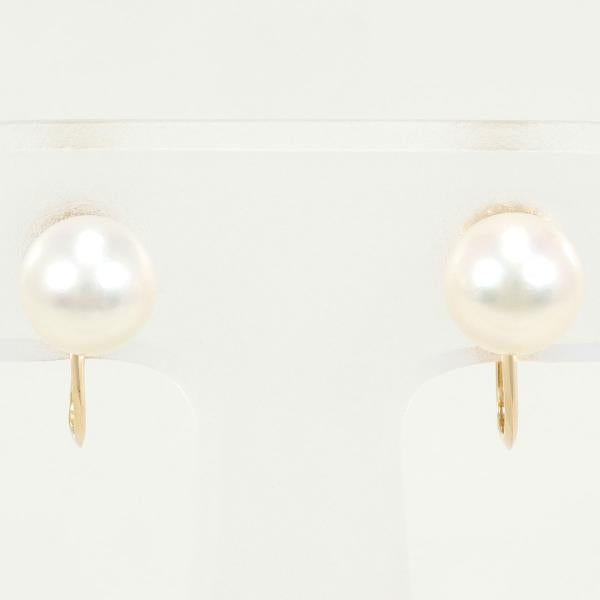 K18 Yellow Gold Pearl Earrings in Excellent Condition