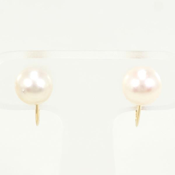 K18 Yellow Gold Pearl Earrings in Excellent Condition