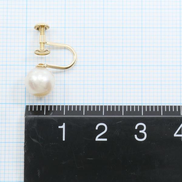 K18 Yellow Gold Pearl Earrings in Excellent Condition