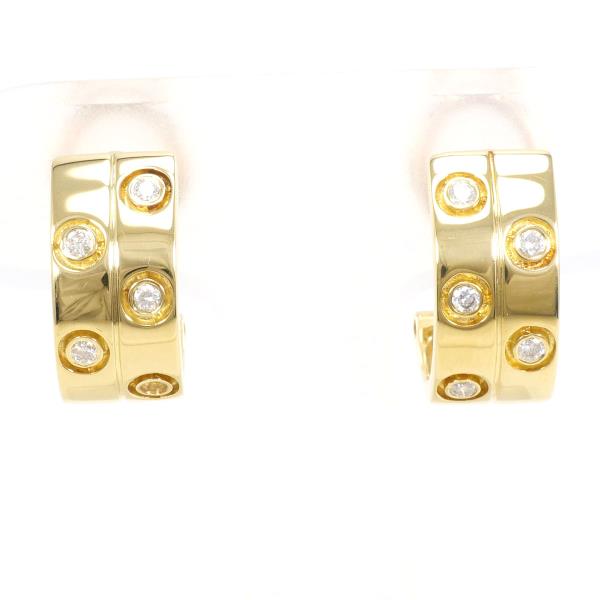 K18 Yellow Gold Diamond Earrings 0.08ct in Great Condition