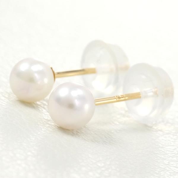 K18 Yellow Gold Pearl Earrings 0.3g in Great Condition