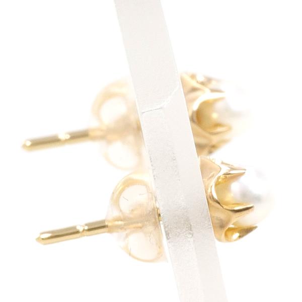 K18 Yellow Gold Pearl Earrings in Pristine Condition