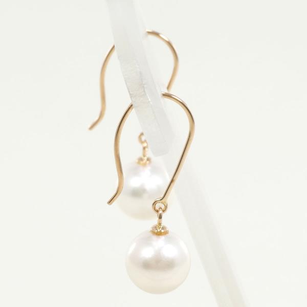 K18 Pink Gold Pearl Earrings in Great Condition