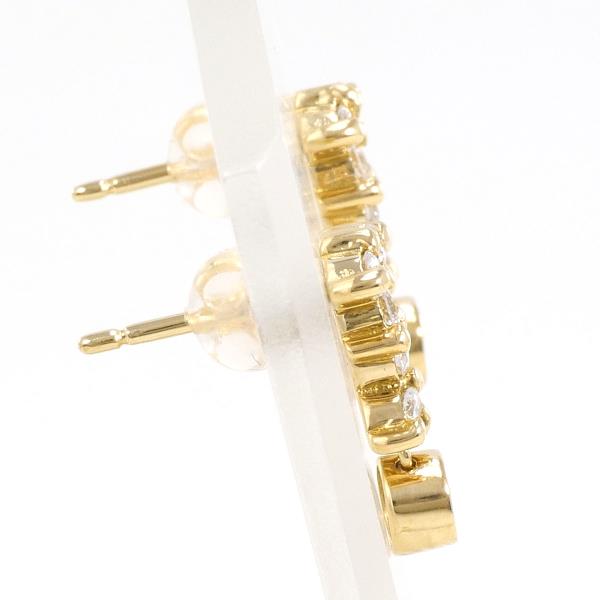 K18 Yellow Gold Diamond Earrings in Excellent Condition