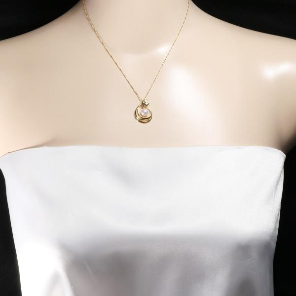 K18 Yellow Gold Pearl Necklace in Excellent Condition