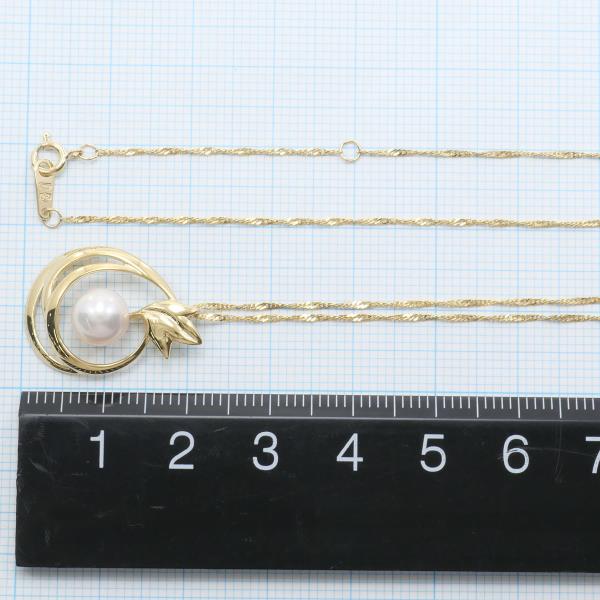 K18 Yellow Gold Pearl Necklace in Excellent Condition