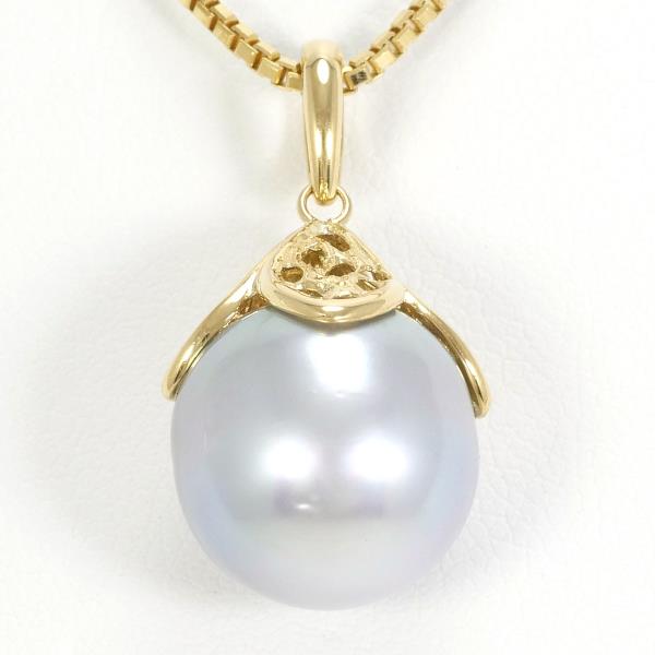 K18 Yellow Gold Pearl Necklace in Excellent Condition