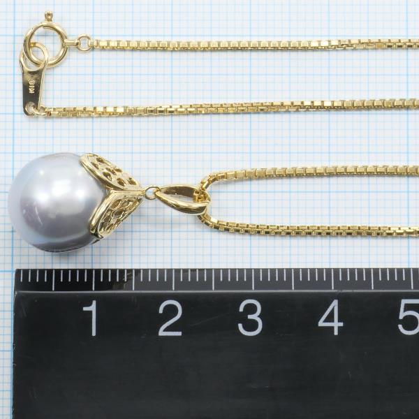 K18 Yellow Gold Pearl Necklace in Excellent Condition