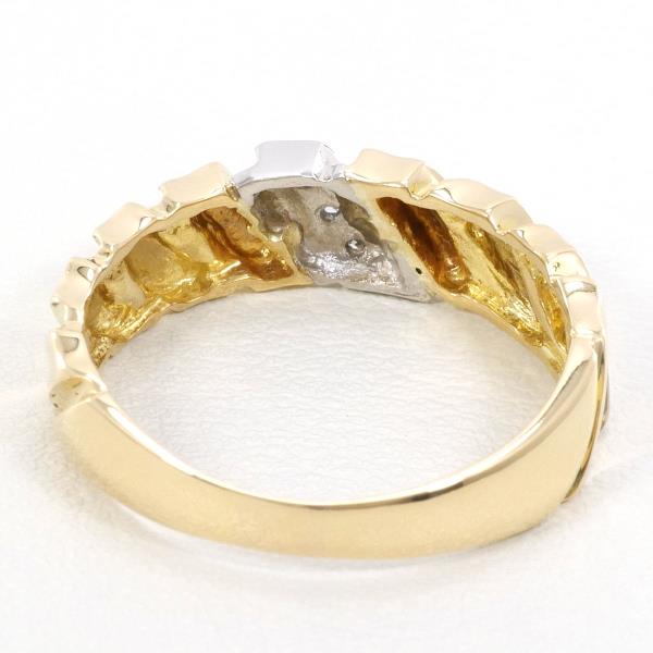 PT900 Platinum K18 Yellow Gold Diamond Ring in Excellent Condition