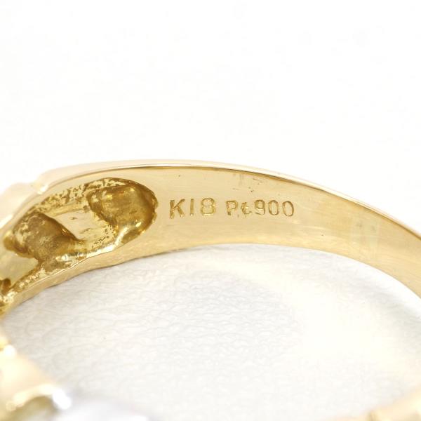 PT900 Platinum K18 Yellow Gold Diamond Ring in Excellent Condition