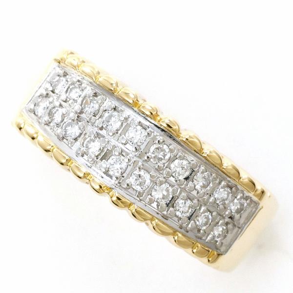 PT900 Platinum K18 Yellow Gold Diamond Ring 9.5 in Excellent Condition