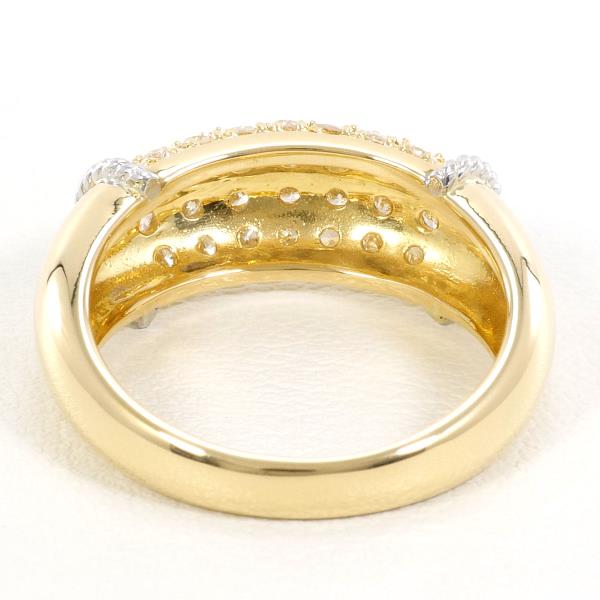 PT900 Platinum K18 Yellow Gold Diamond Ring 13.5 in Great Condition