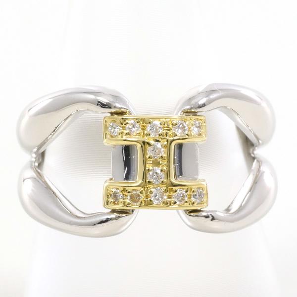 PT900 Platinum K18 Yellow Gold Diamond Ring 13.5 in Great Condition