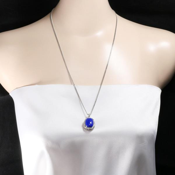 PT900 Platinum PT850 Necklace Lapis Lazuli 60cm in Great Condition