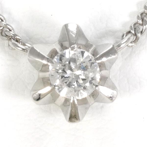 PT900 Platinum PT850 Necklace with 0.17ct Diamond in Excellent Condition