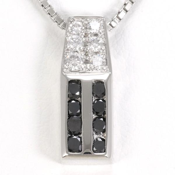 PT900 PT850 Platinum Black Diamond Necklace in Excellent Condition