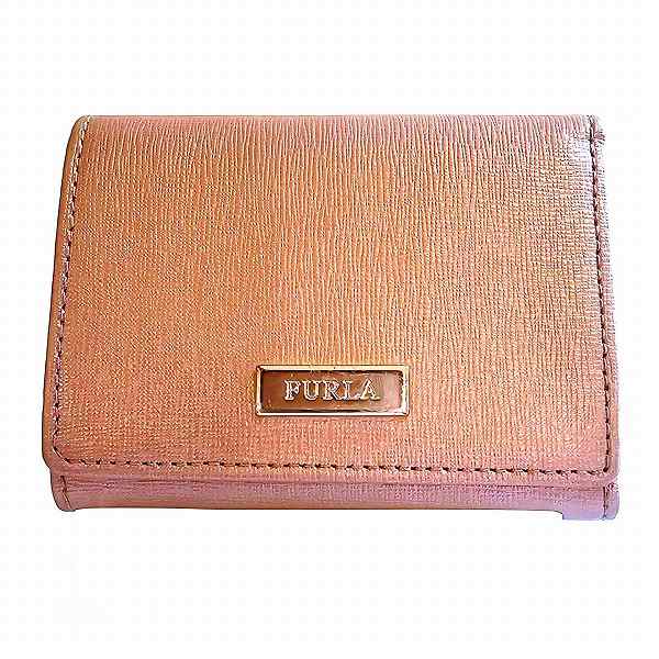 Furla Metallic Pink PVC Bifold Wallet in Good Condition