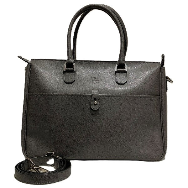 Furla Uomo Grey Leather Business Bag