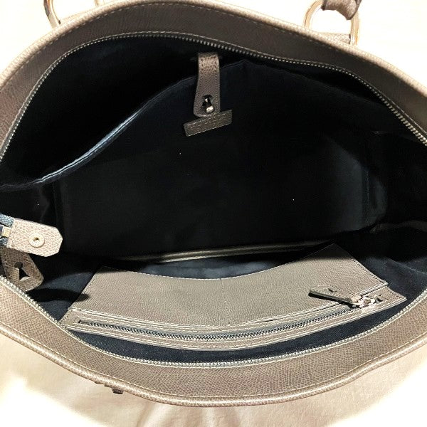 Furla Uomo Grey Leather Business Bag in Good Condition