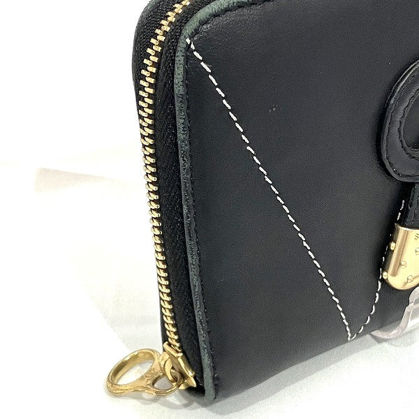 Chloe Black Leather Long Wallet in Good Condition