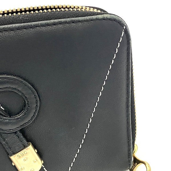 Chloe Black Leather Long Wallet in Good Condition