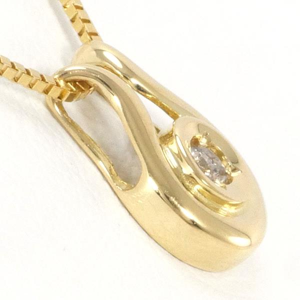 K18 Yellow Gold Diamond Necklace 0.03ct in Excellent Condition