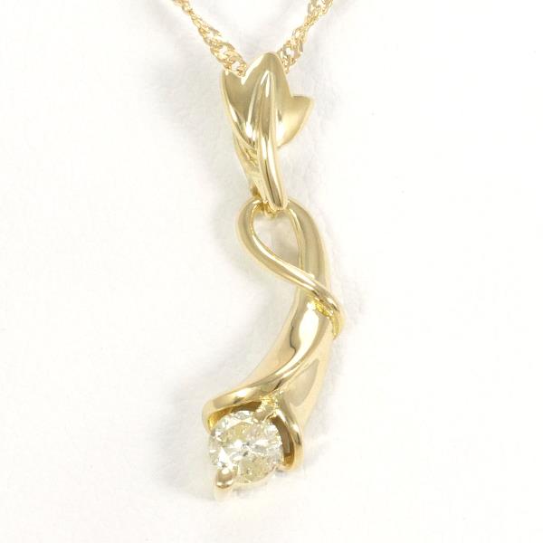 18K Yellow Gold Necklace with Yellow Diamond in Excellent Condition