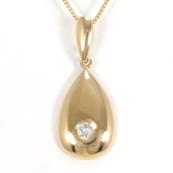 K18 Yellow Gold Diamond Necklace 0.05ct in Excellent Condition