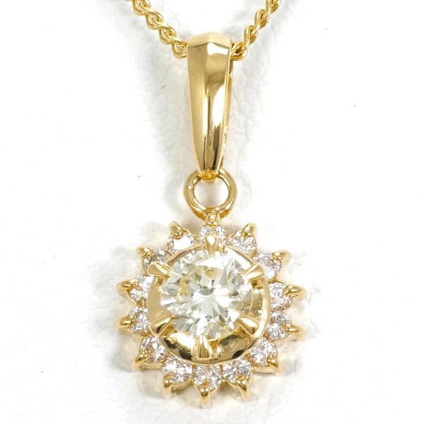 K18 Yellow Gold Necklace with Yellow Diamond in Excellent Condition