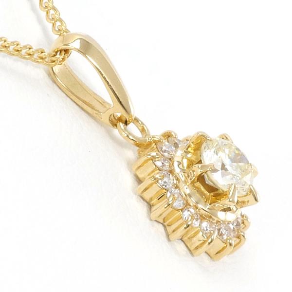 K18 Yellow Gold Necklace with Yellow Diamond in Excellent Condition