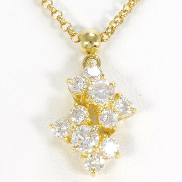 K18 Yellow Gold Diamond Necklace in Excellent Condition