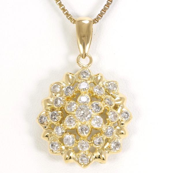 K18 Yellow Gold Diamond Necklace in Excellent Condition