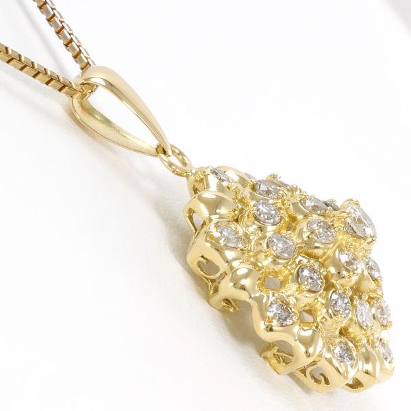 K18 Yellow Gold Diamond Necklace in Excellent Condition