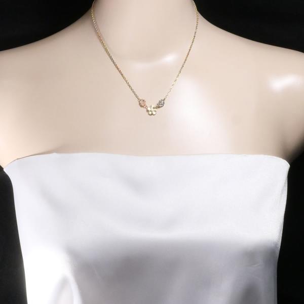 14K YG WG PG Zircon Necklace in Excellent Condition