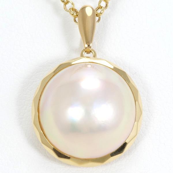 K18 Yellow Gold Necklace with Mabe Pearl in Pristine Condition