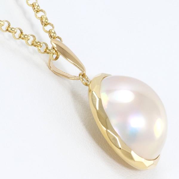 K18 Yellow Gold Necklace with Mabe Pearl in Pristine Condition