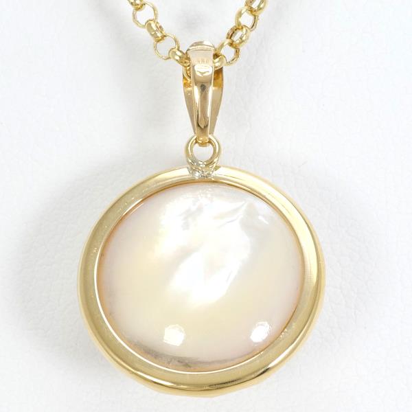 K18 Yellow Gold Necklace with Mabe Pearl in Pristine Condition