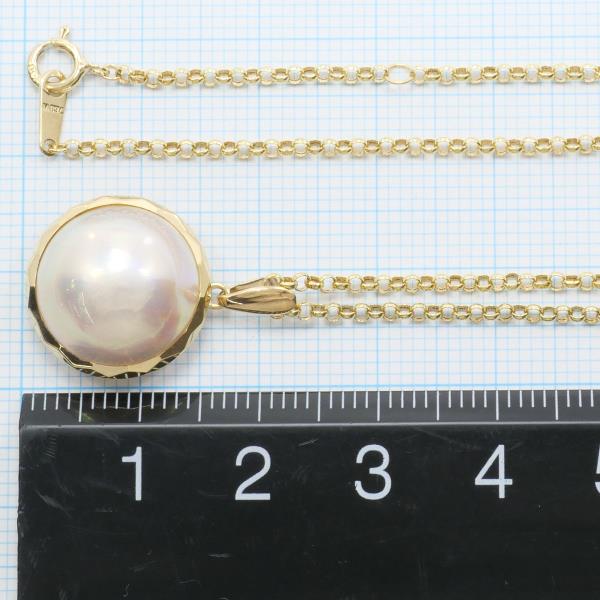 K18 Yellow Gold Necklace with Mabe Pearl in Pristine Condition