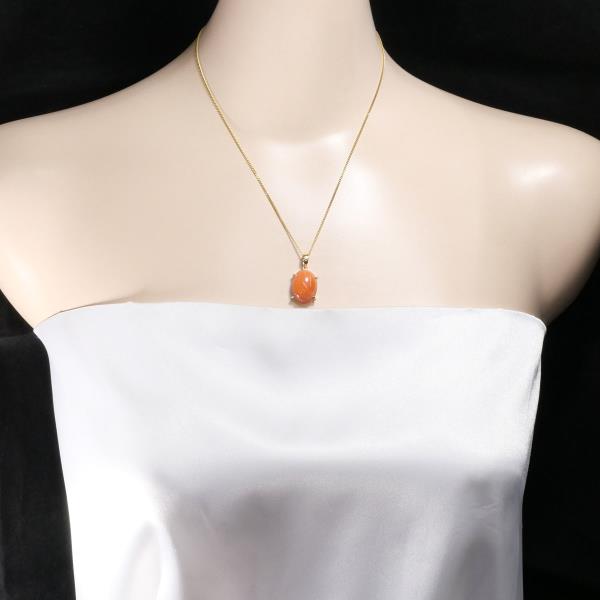 K18 Yellow Gold Coral Necklace in Pristine Condition