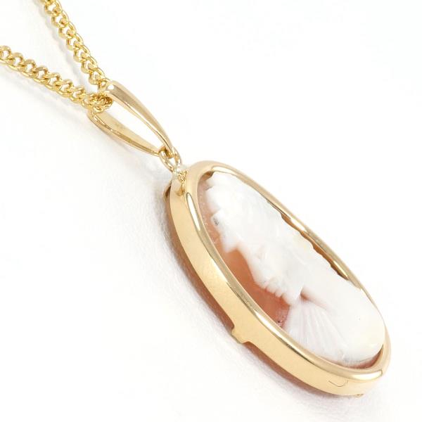 K18 Yellow Gold Shell Cameo Necklace