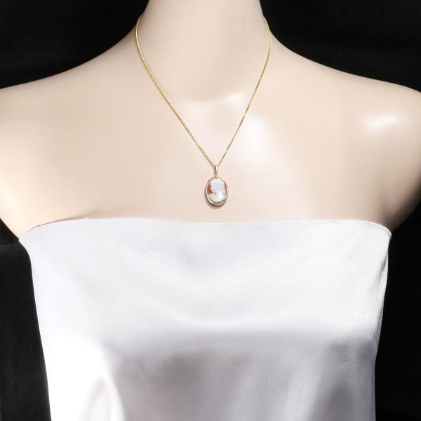 K18 Yellow Gold Shell Cameo Necklace